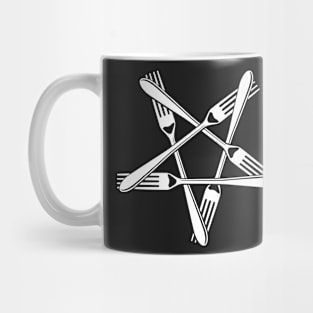 Fork Pentagram (black) Mug